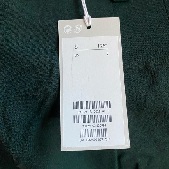 COS Pleated Waist Culottes Forest Green - Picture 3 of 4